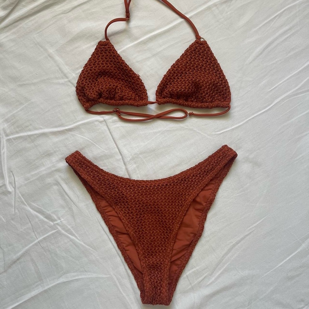PacSun Rust Crochet Bikini Set